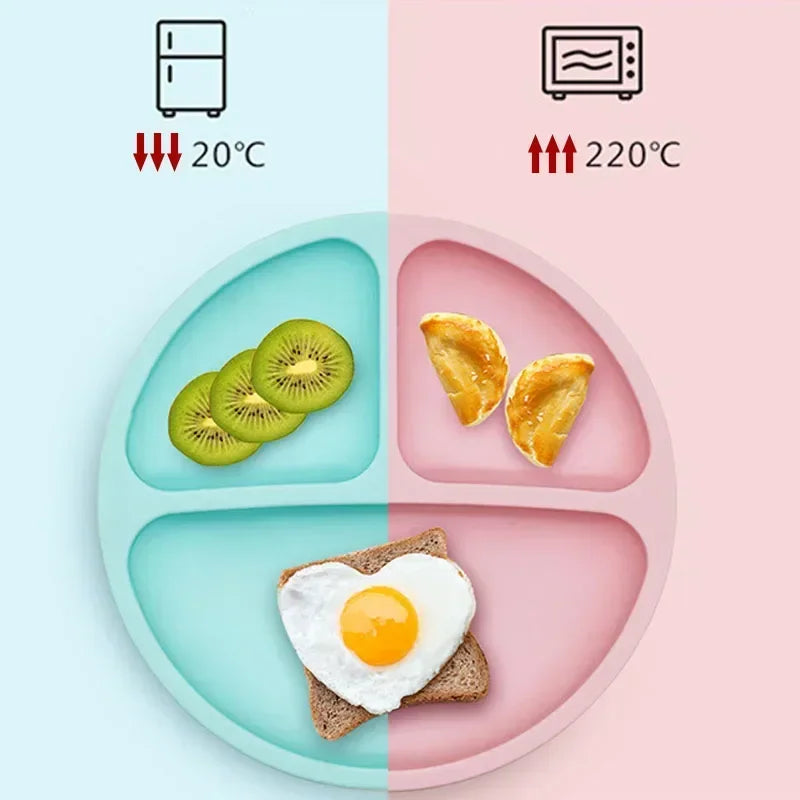 Siliconen Bordjes Met Zuignap Temperatuur Gekoeld En Verwarmd