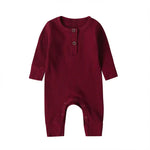 Lange Jumpsuit Voor Baby's Met Knoopdetail Bordeaux