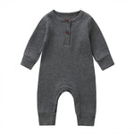 Lange Jumpsuit Voor Baby's Met Knoopdetail Antraciet