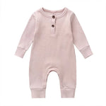 Lange Jumpsuit Voor Baby's Met Knoopdetail Lichtroze