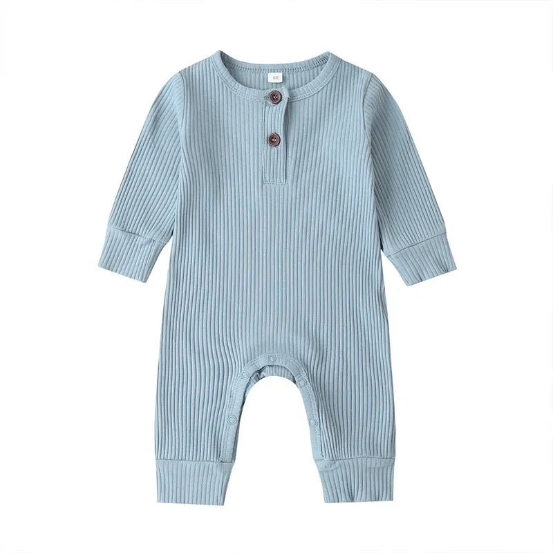 Lange Jumpsuit Voor Baby's Met Knoopdetail Blauw