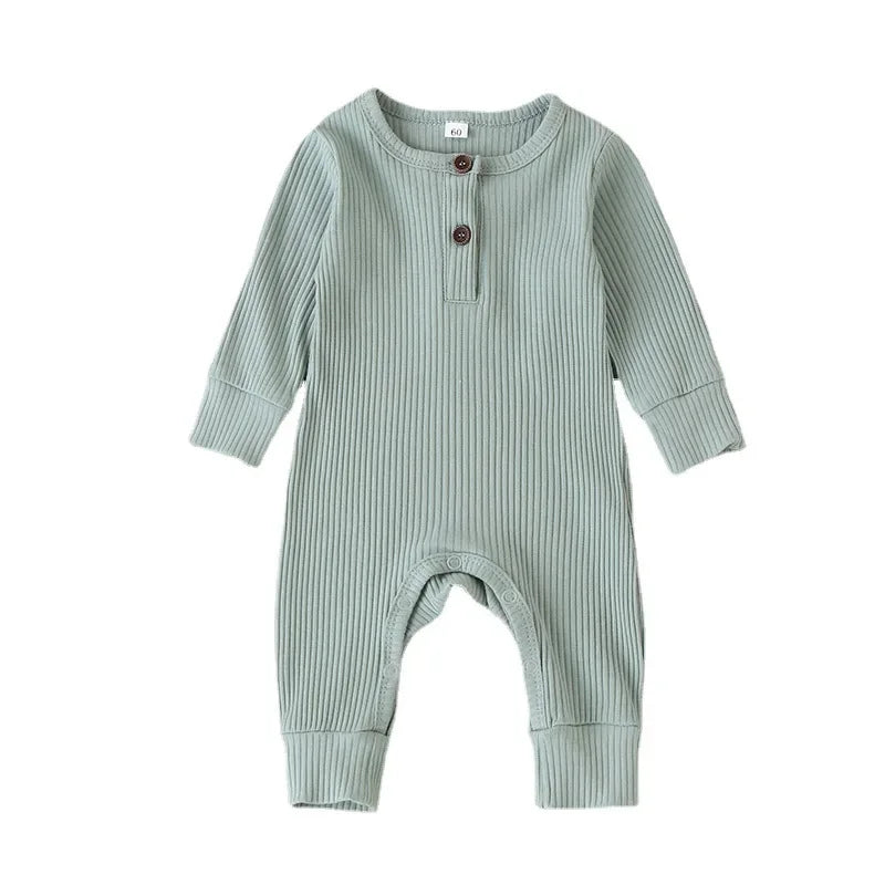 Lange Jumpsuit Voor Baby's Met Knoopdetail Groen