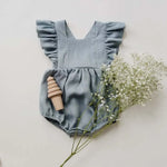 Zomerse Romper Met Ruches Voor Meisjes Kleur Blauw