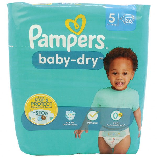 Pampers Baby Dry Junior 11-23kg - Maat 5 - 26 luiers Pampers Baby Dry