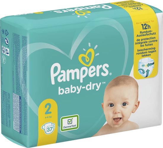 Pampers Baby Dry luiers maat 2 - 37 luiers Pampers Baby Dry