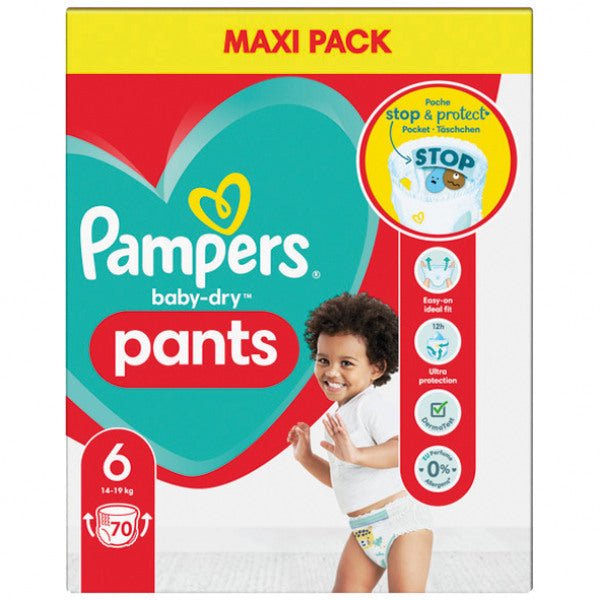 Pampers Baby Dry Pants - Maat 6 Extra Large - 70 luiers Pampers Baby Dry