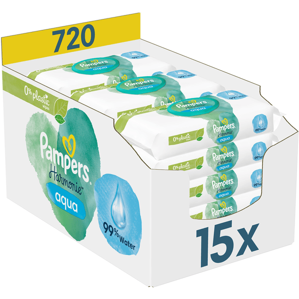 Pampers Harmonie Aqua Billendoekjes - 15x48 Pampers Billendoekjes