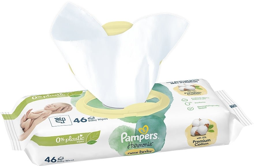 Pampers Harmonie New Baby Billendoekjes 0% Plastic - 3x46 Wipes Pampers Billendoekjes