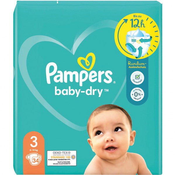 Pampers luiers Baby Dry Midi 6-10kg - Maat 3 - 34 luiers Pampers Baby Dry